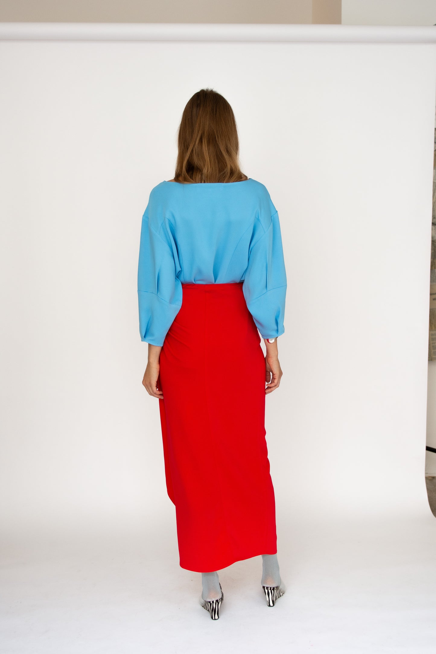 MR. LARKIN, Bansari Skirt, Lipstick Red
