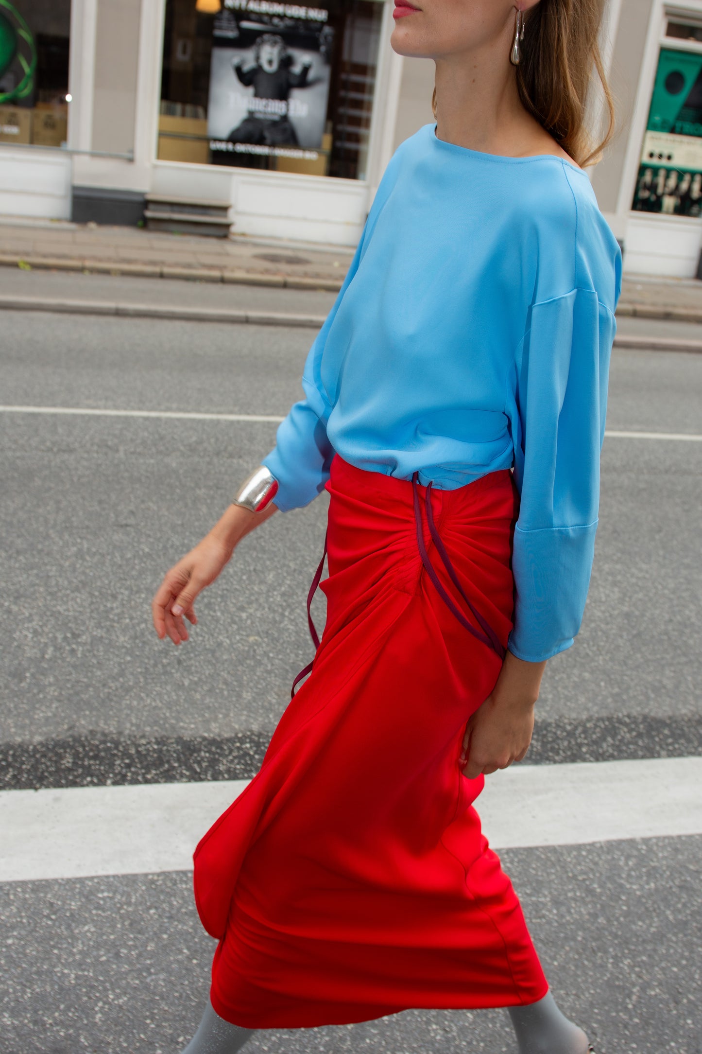 MR. LARKIN, Bansari Skirt, Lipstick Red