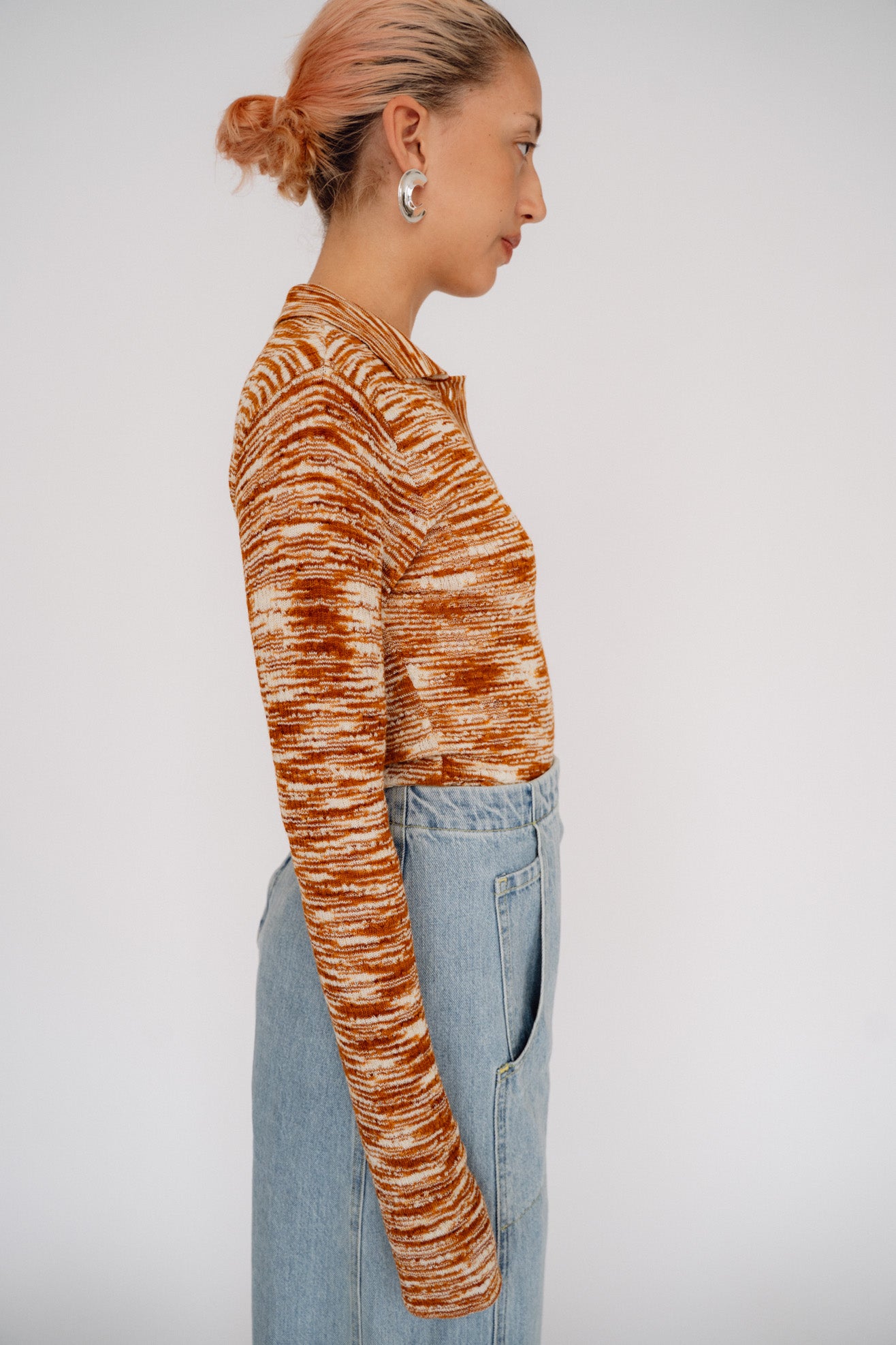 RACHEL COMEY, Avril Polo Shirt, Burnt Orange