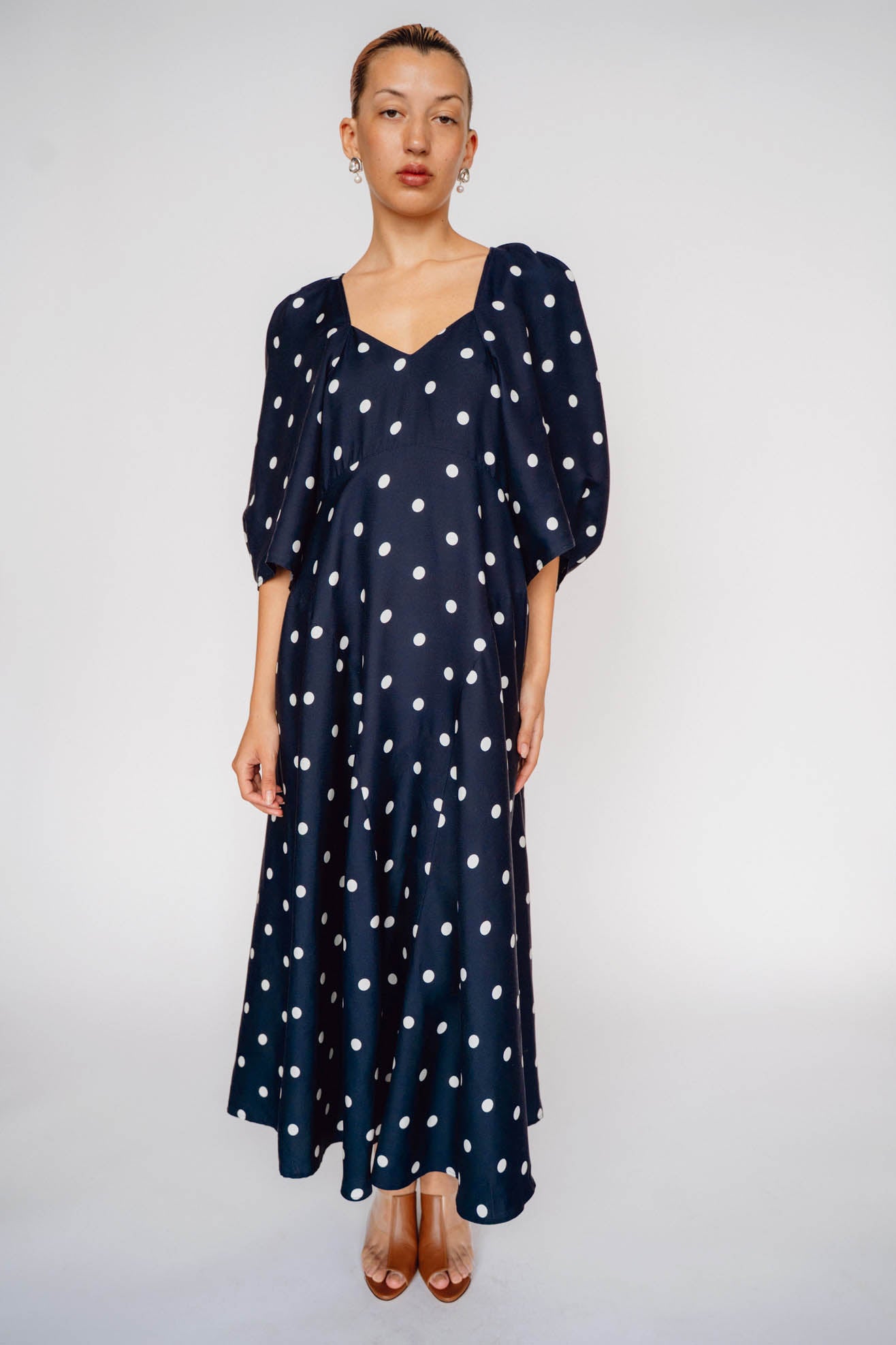 MR. LARKIN, Lexi Dress, Ink/Ivory Big Dot