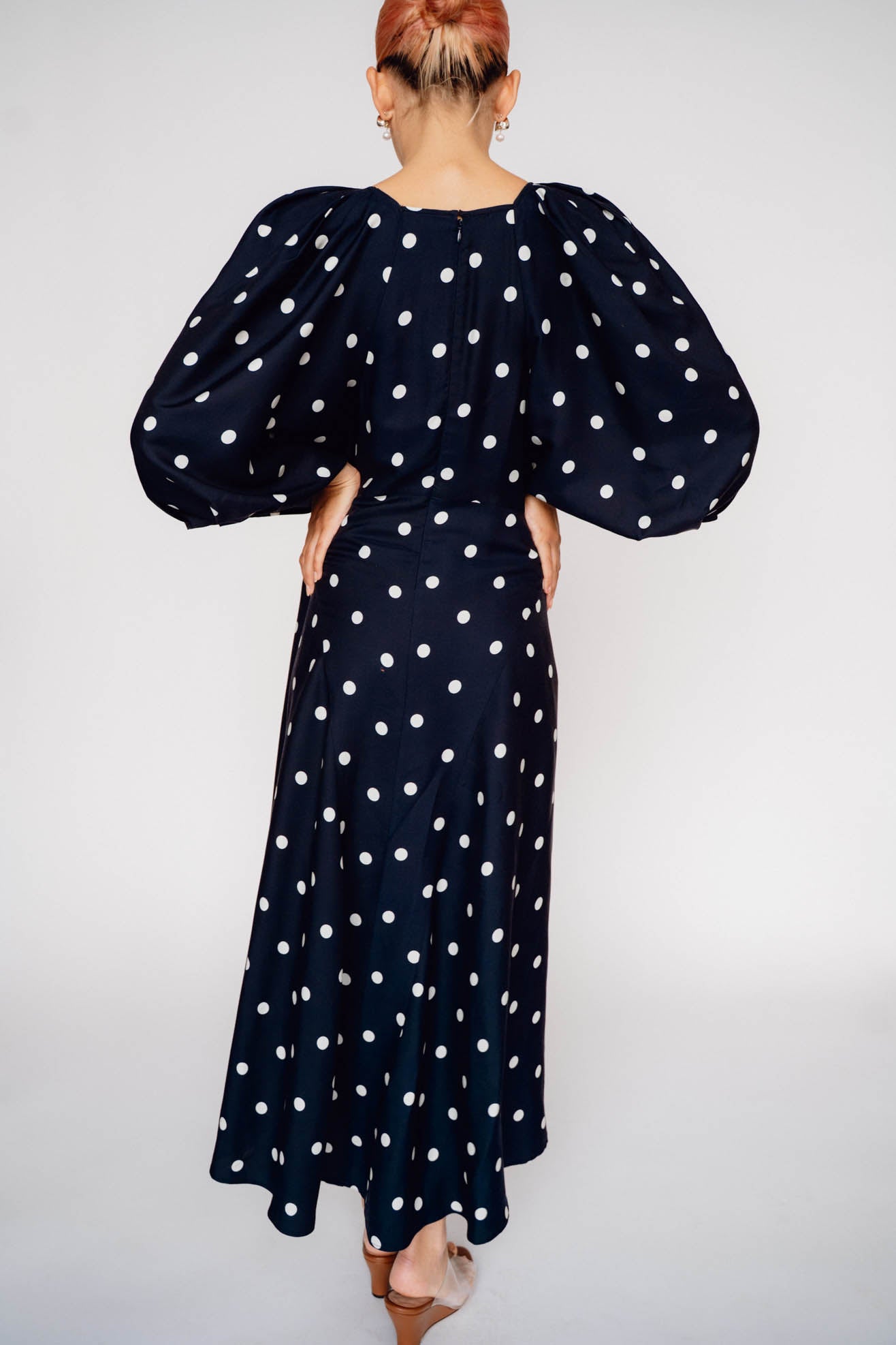 MR. LARKIN, Lexi Dress, Ink/Ivory Big Dot