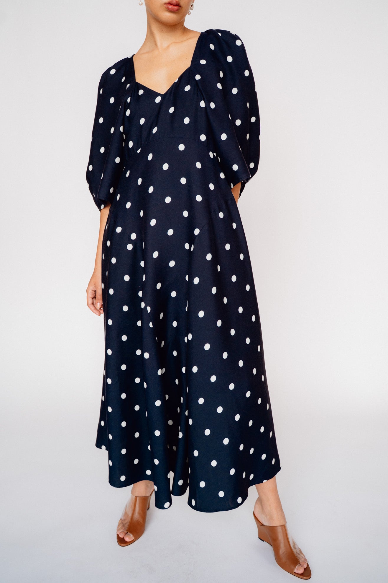 MR. LARKIN, Lexi Dress, Ink/Ivory Big Dot
