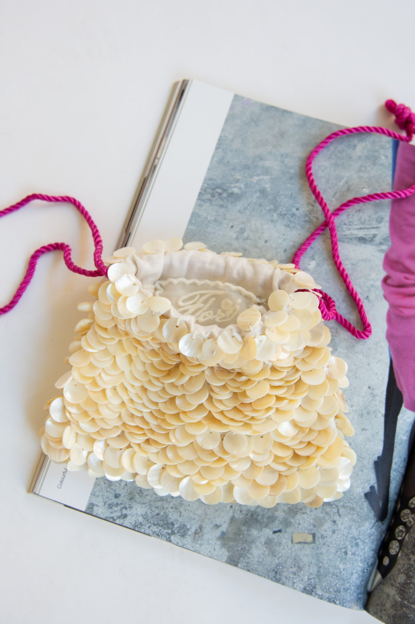Flor Studio, Sirena Bag, Fuchsia Rope
