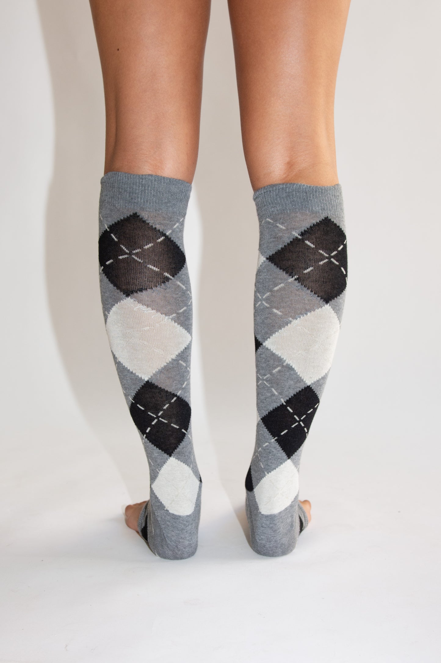 SWEDISH STOCKINGS, Harriet Knee-Highs Cropped Toe, Grey Opaque