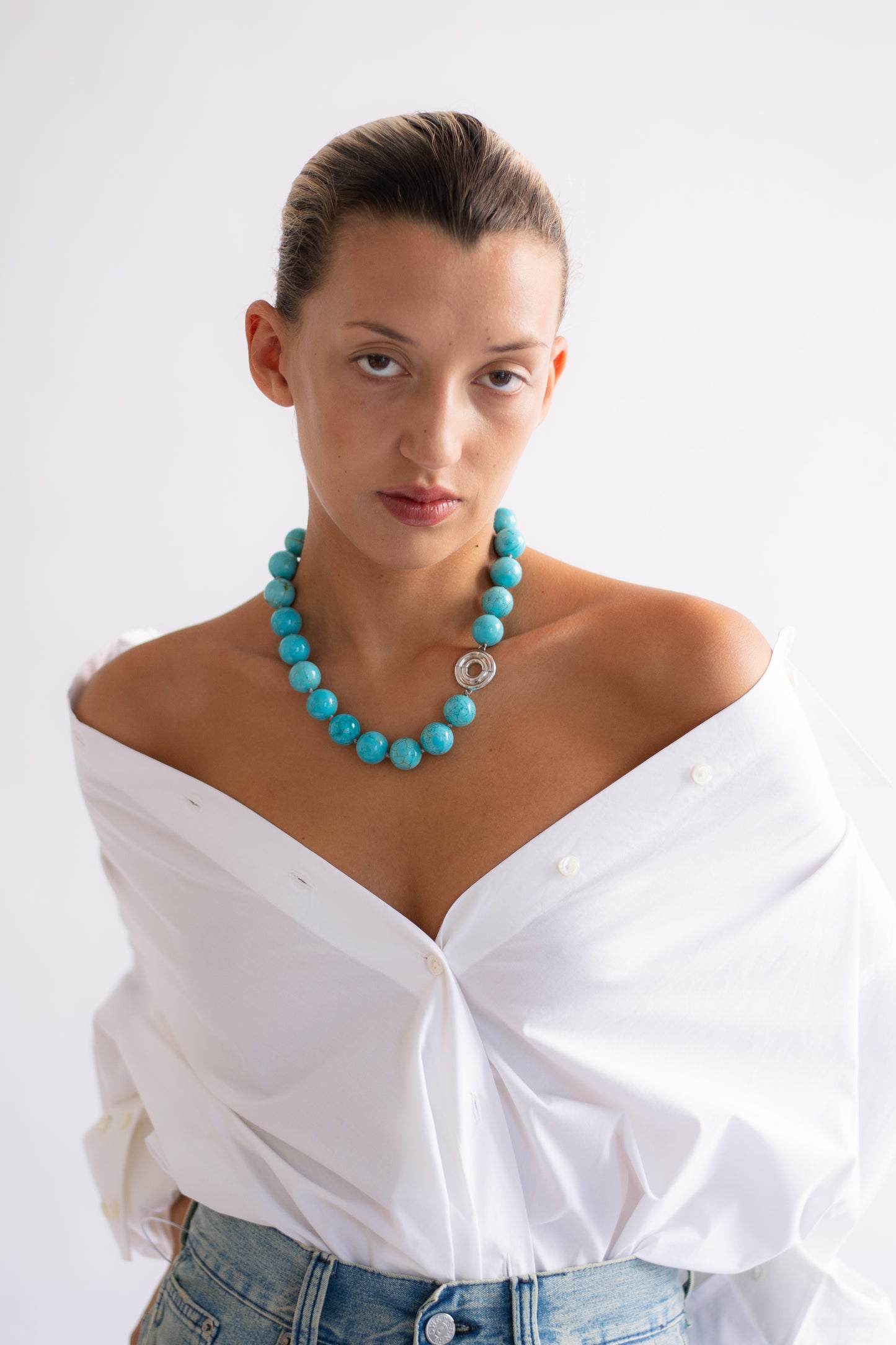 TRINE TUXEN, Howlite Necklace, Platinum