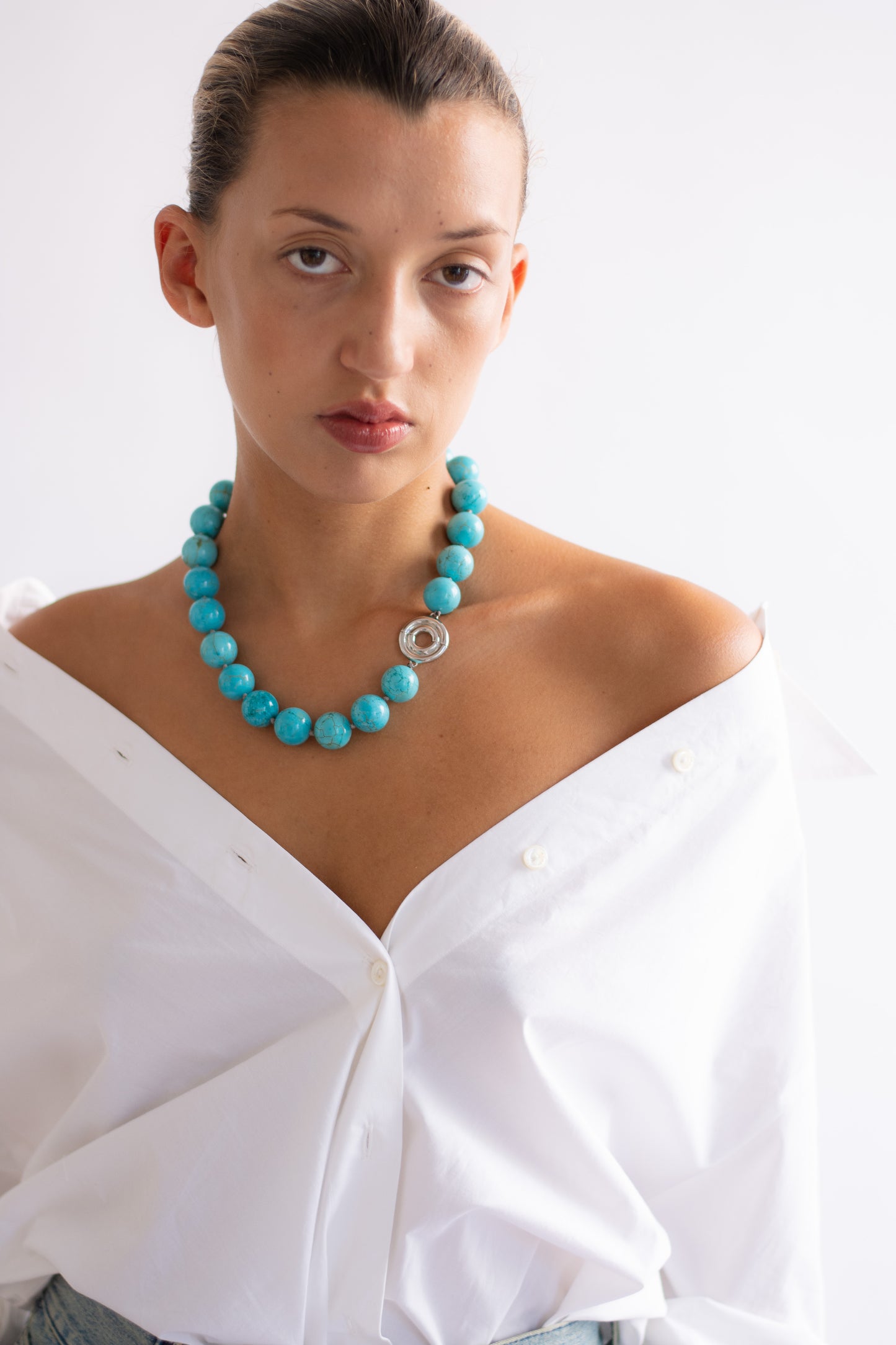 TRINE TUXEN, Howlite Necklace, Platinum