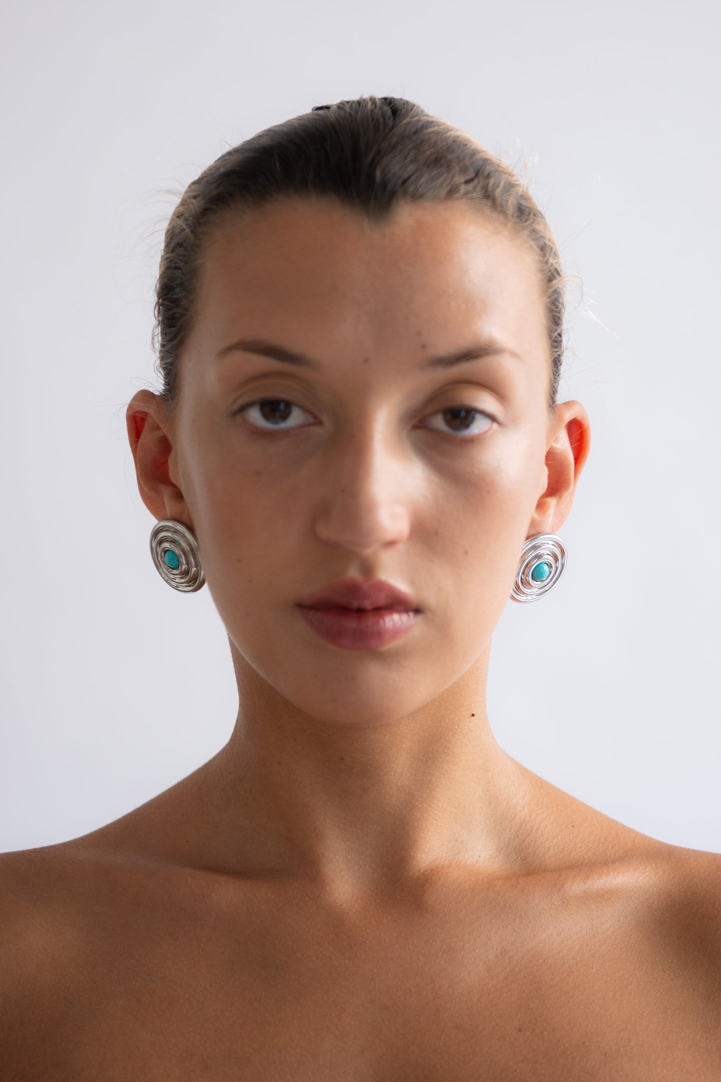 TRINE TUXEN, Howlite Earring, Platinum