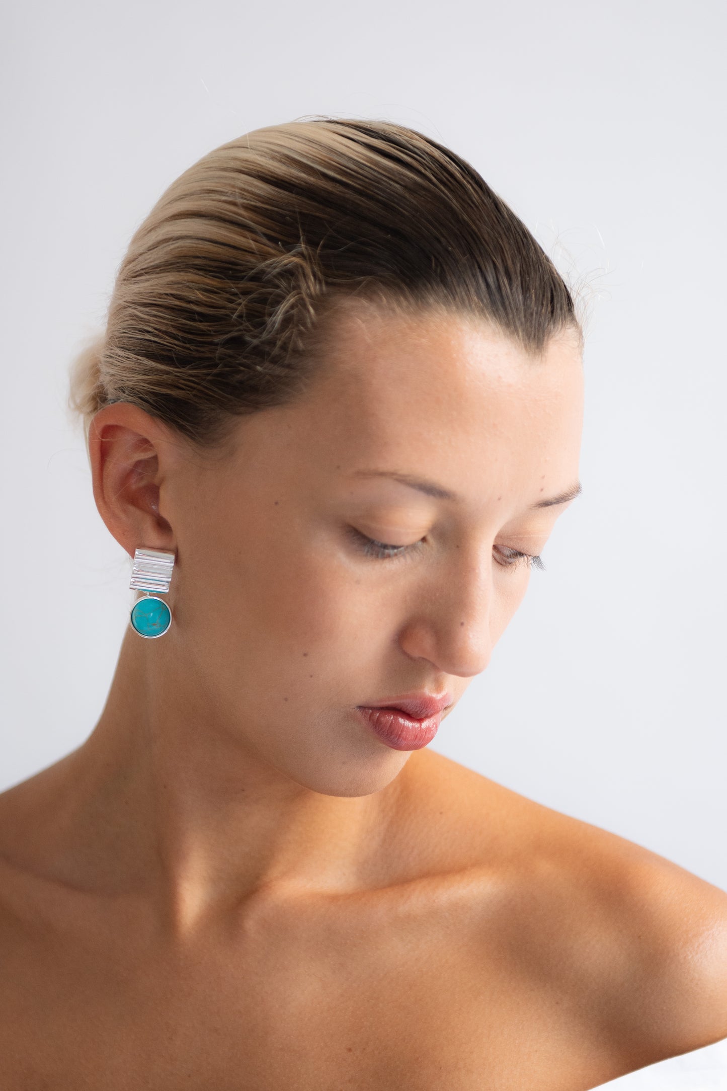 TRINE TUXEN, Howlite Drop Earrings, Sterling Silver