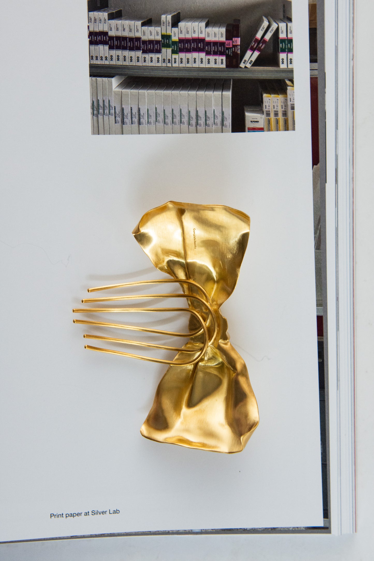 COMPLETEDWORKS, Bow Barrette Hairclip, Gold Plated