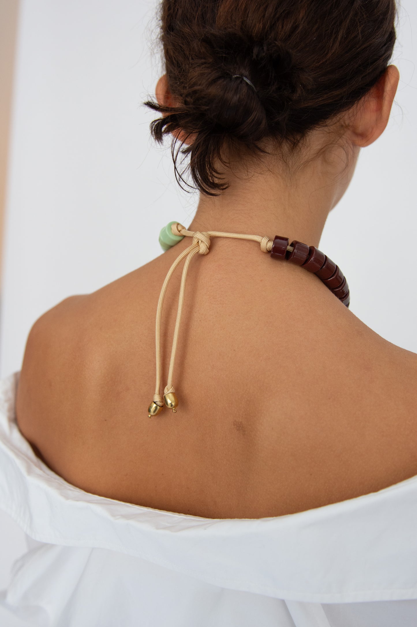 HER NEW TRIBE, Bead Two Necklace, Walnut & Ambrosia Split Candy