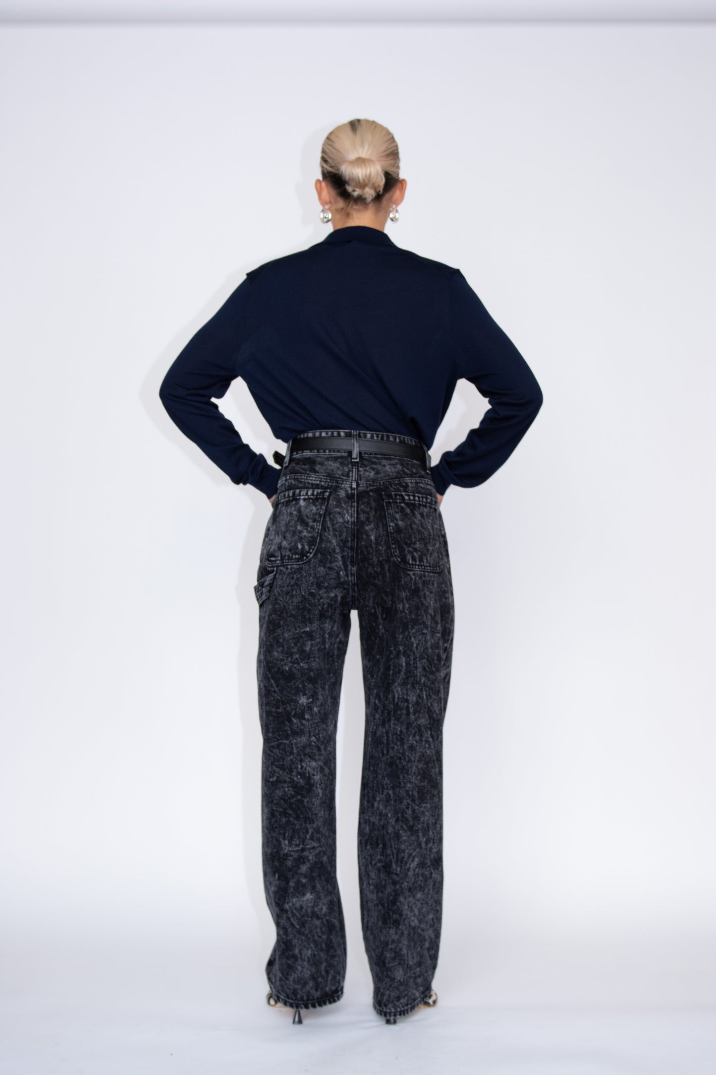 NOMIA, Drop Oversize Jeans, Black Acid Wash