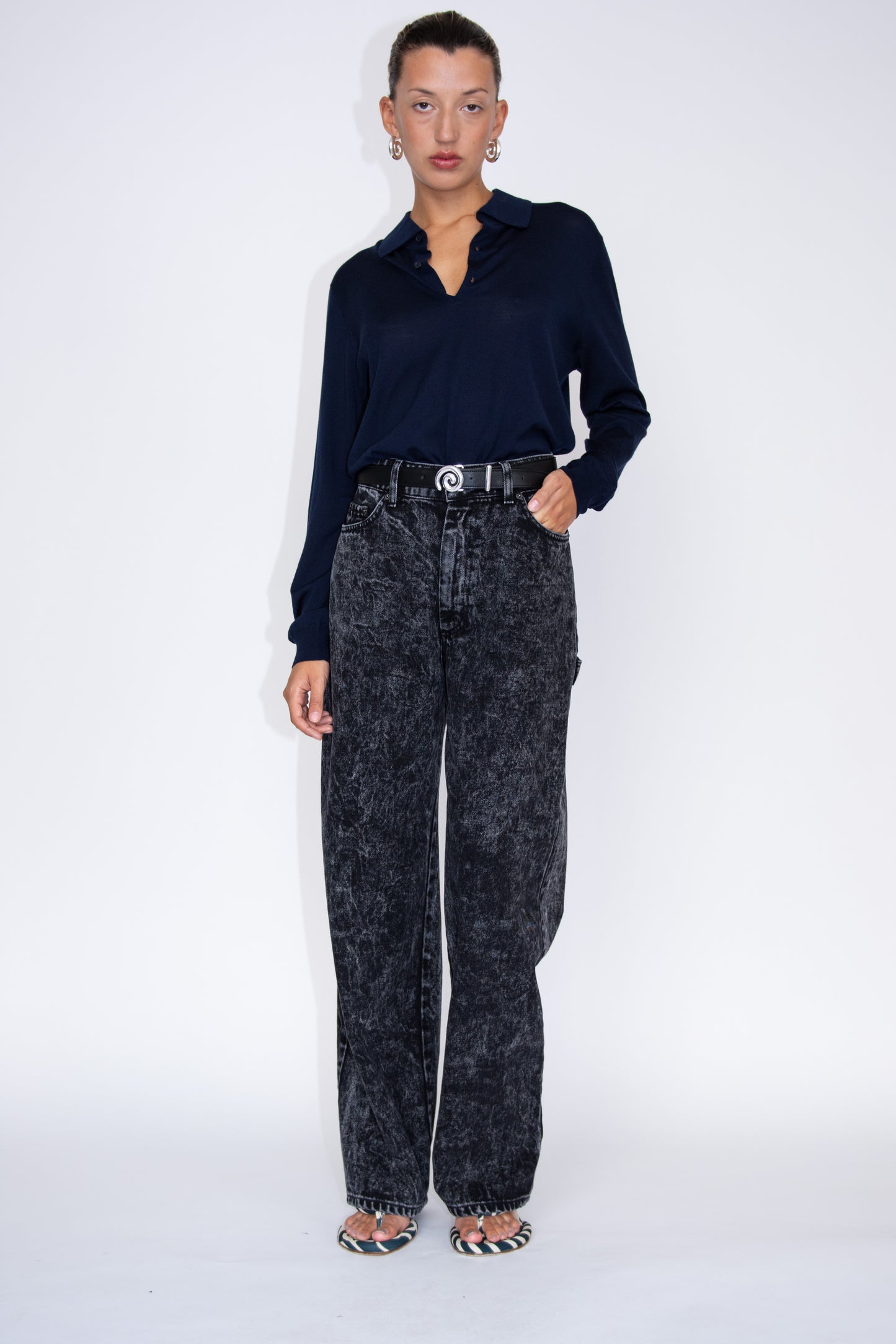NOMIA, Drop Oversize Jeans, Black Acid Wash