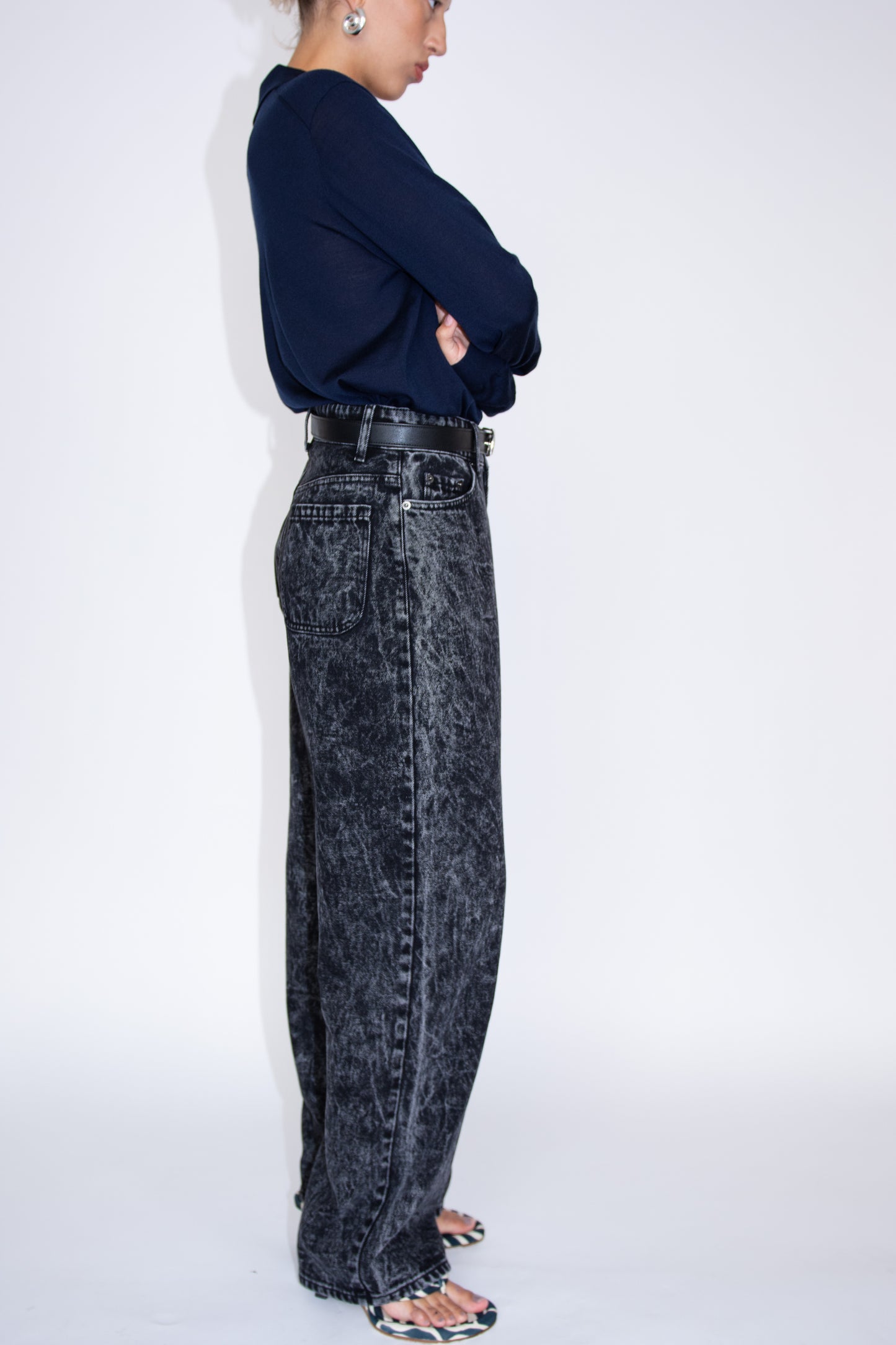 NOMIA, Drop Oversize Jeans, Black Acid Wash