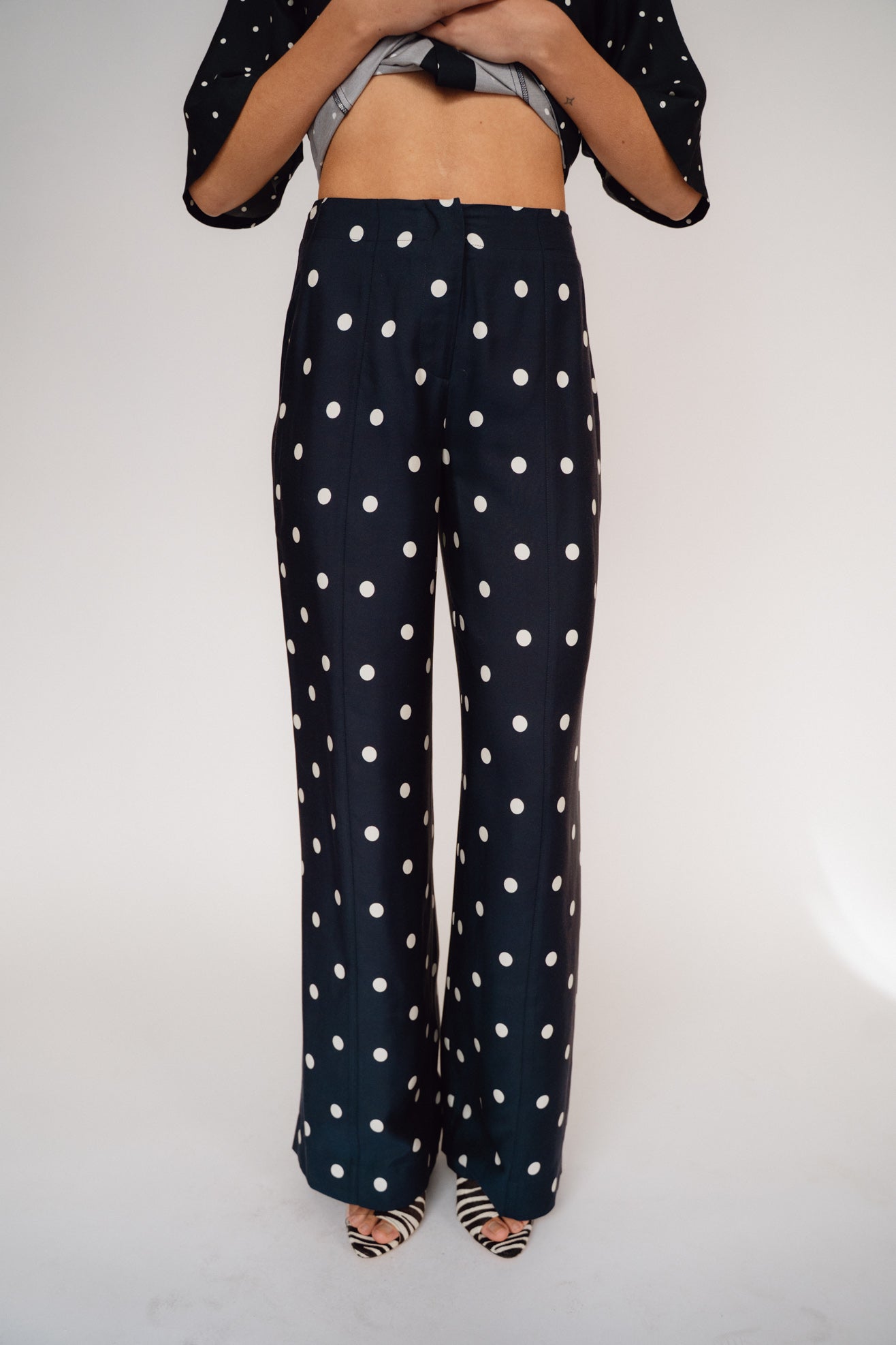 MR. LARKIN, Charlie Pants, Ink/Ivory Big Dot