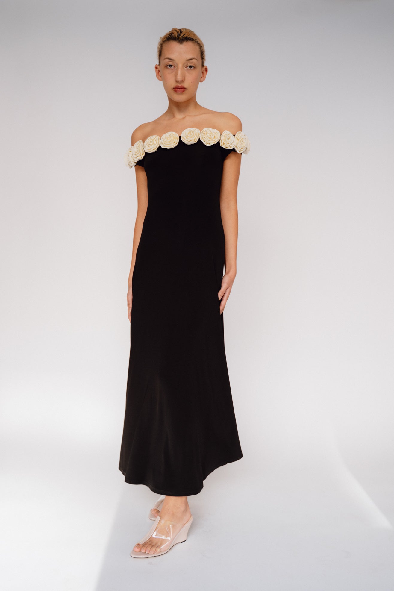 MR. LARKIN, Gabby Dress, Black/Ivory