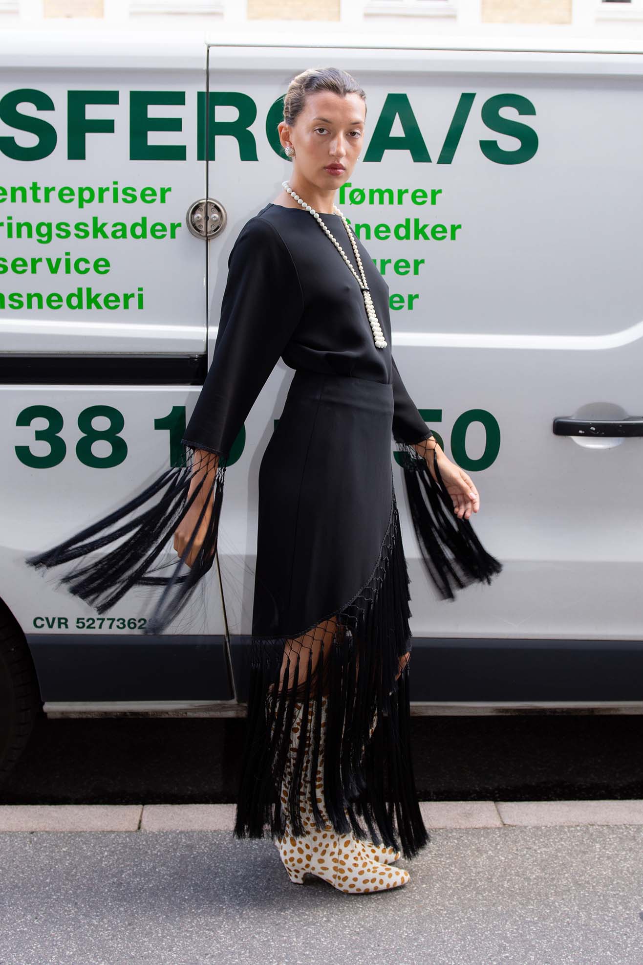 MR. LARKIN, Cara Fringe Wrap Skirt, Black