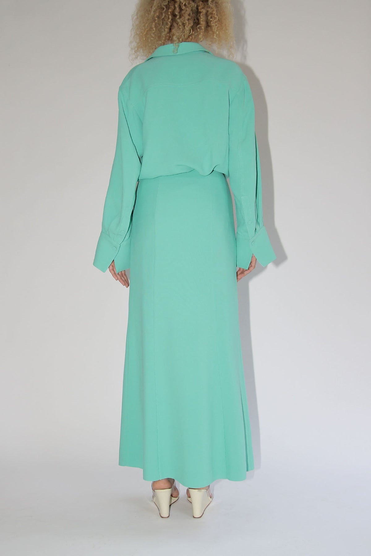 MR. LARKIN, Long LouLou Skirt, Soft Jade