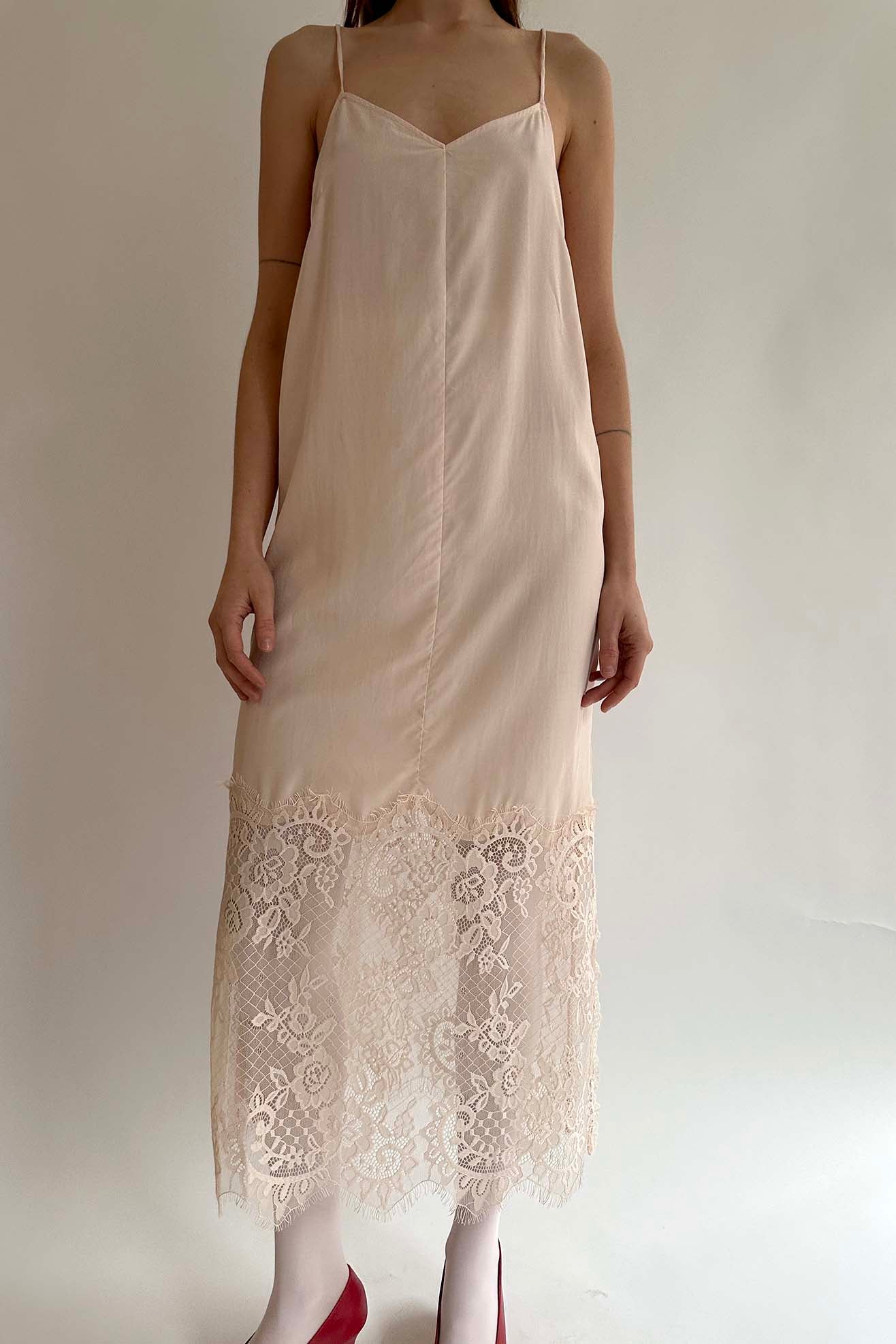 MR. LARKIN, Merci Slip Dress, Pale Peached