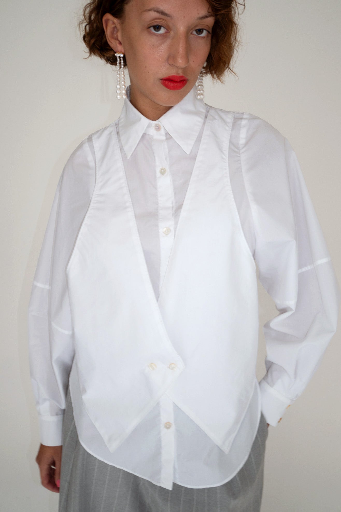 MR. LARKIN, Roberta Vest Shirt, Brilliant White