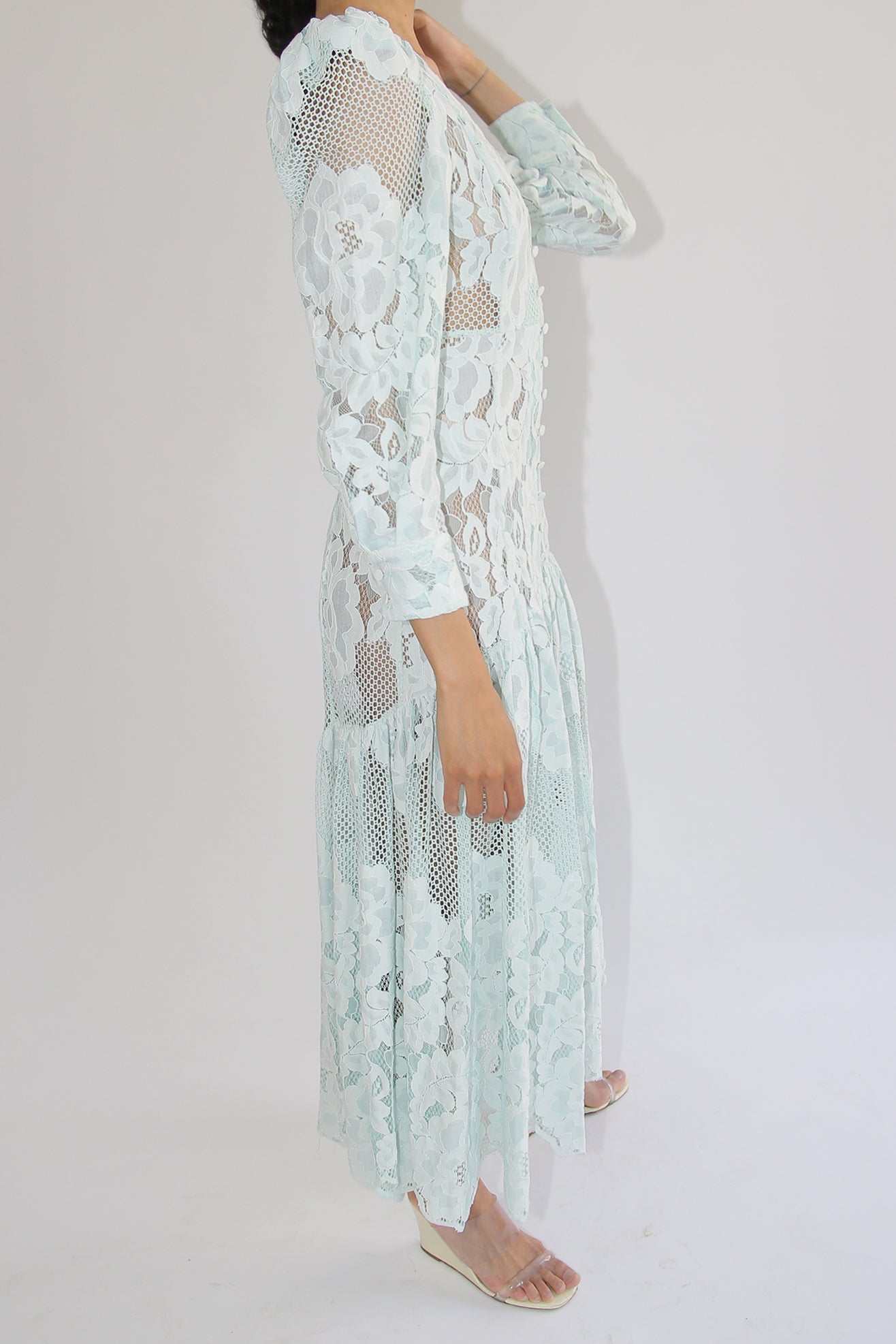 MR. LARKIN, The Penny Dress, Ice Blue (MADE TO ORDER)