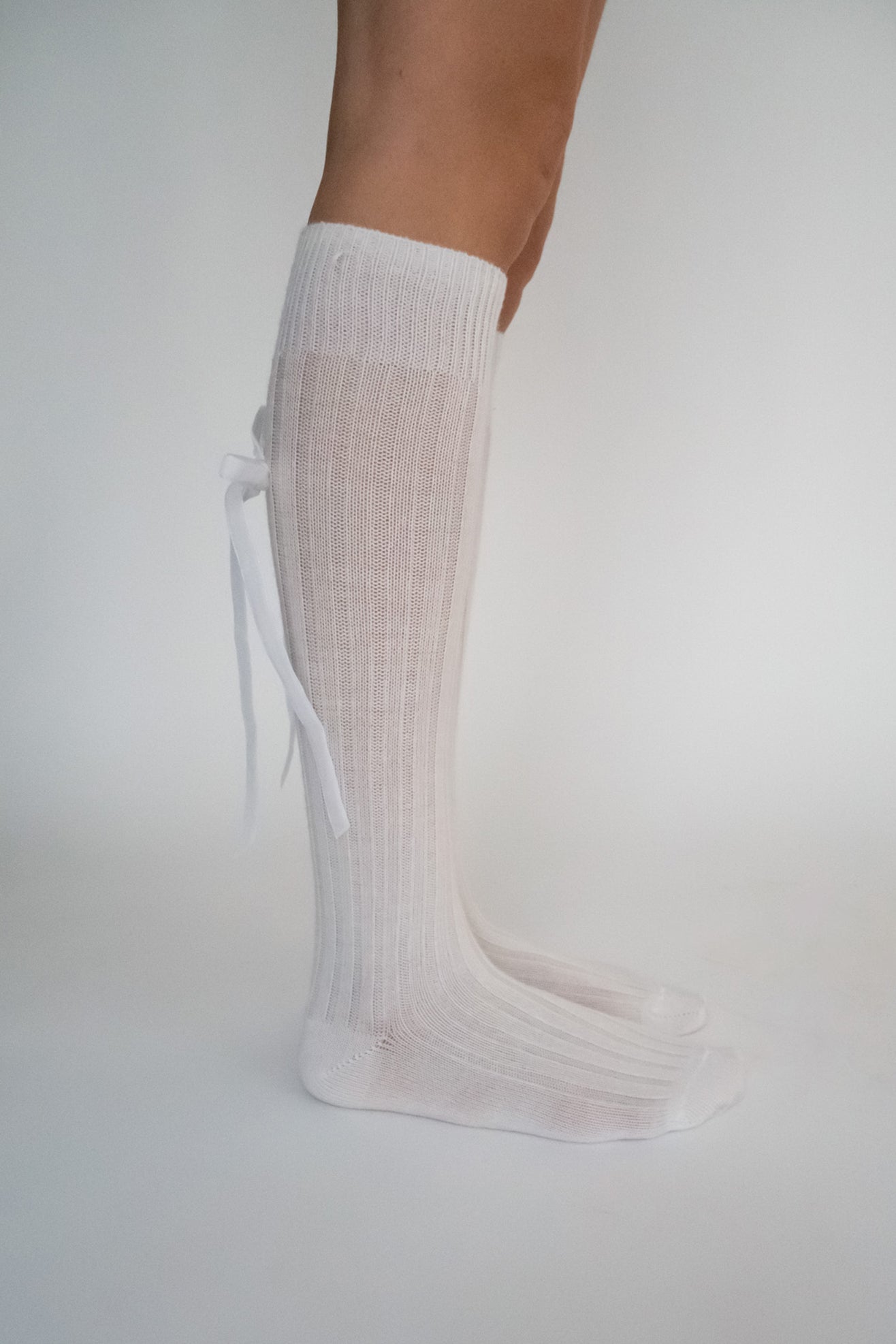 MARIA LA ROSA, Socks Velvet Bow, Off White