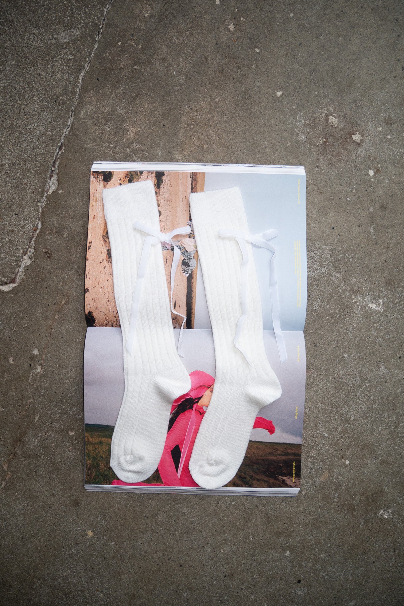 MARIA LA ROSA, Socks Velvet Bow, Off White