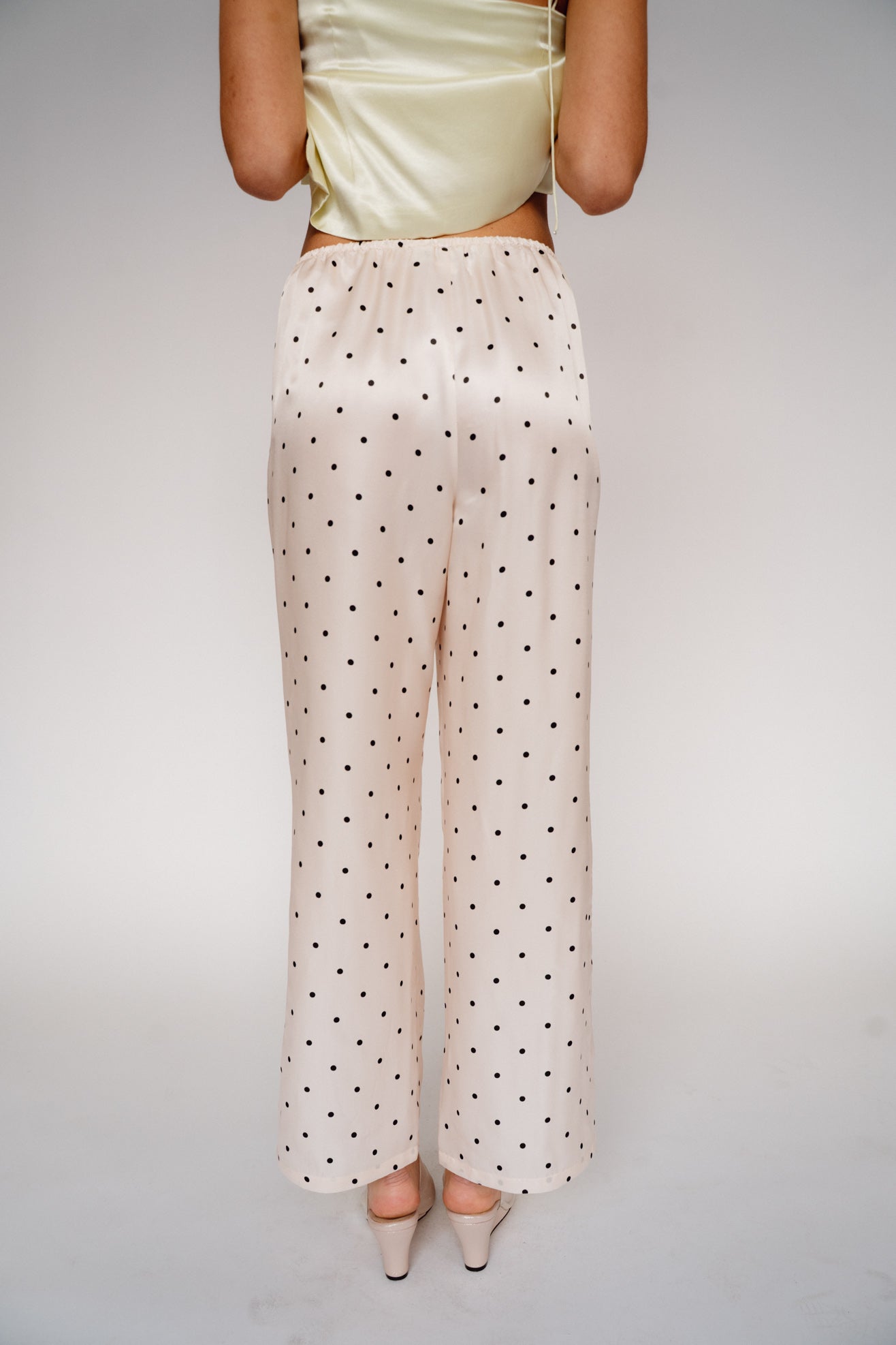 MR. LARKIN, Bella Pant, Sheer Pink/Black Tiny Dot