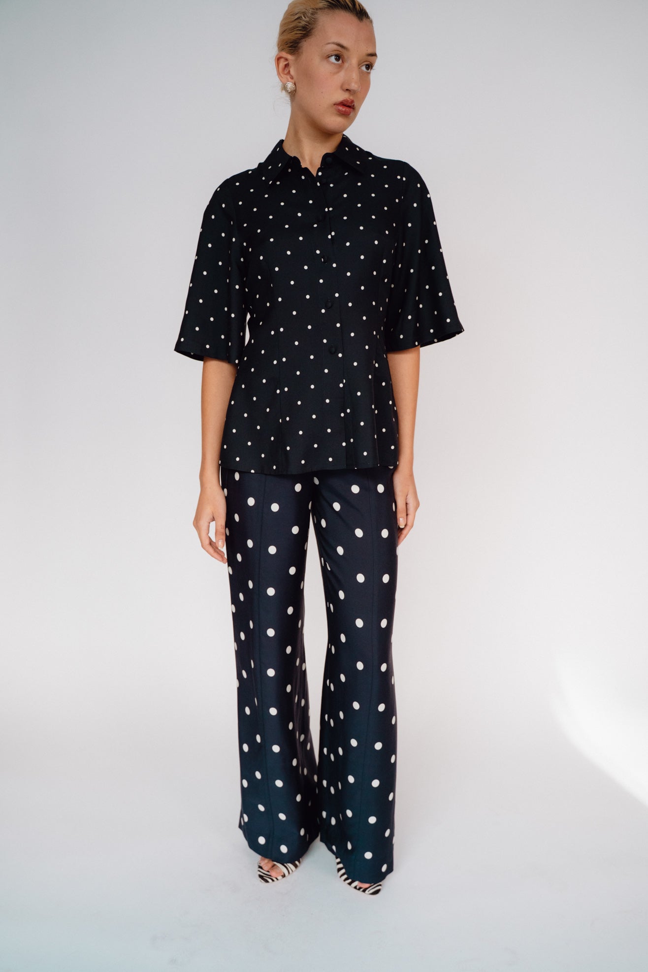 MR. LARKIN, Charlie Pants, Ink/Ivory Big Dot