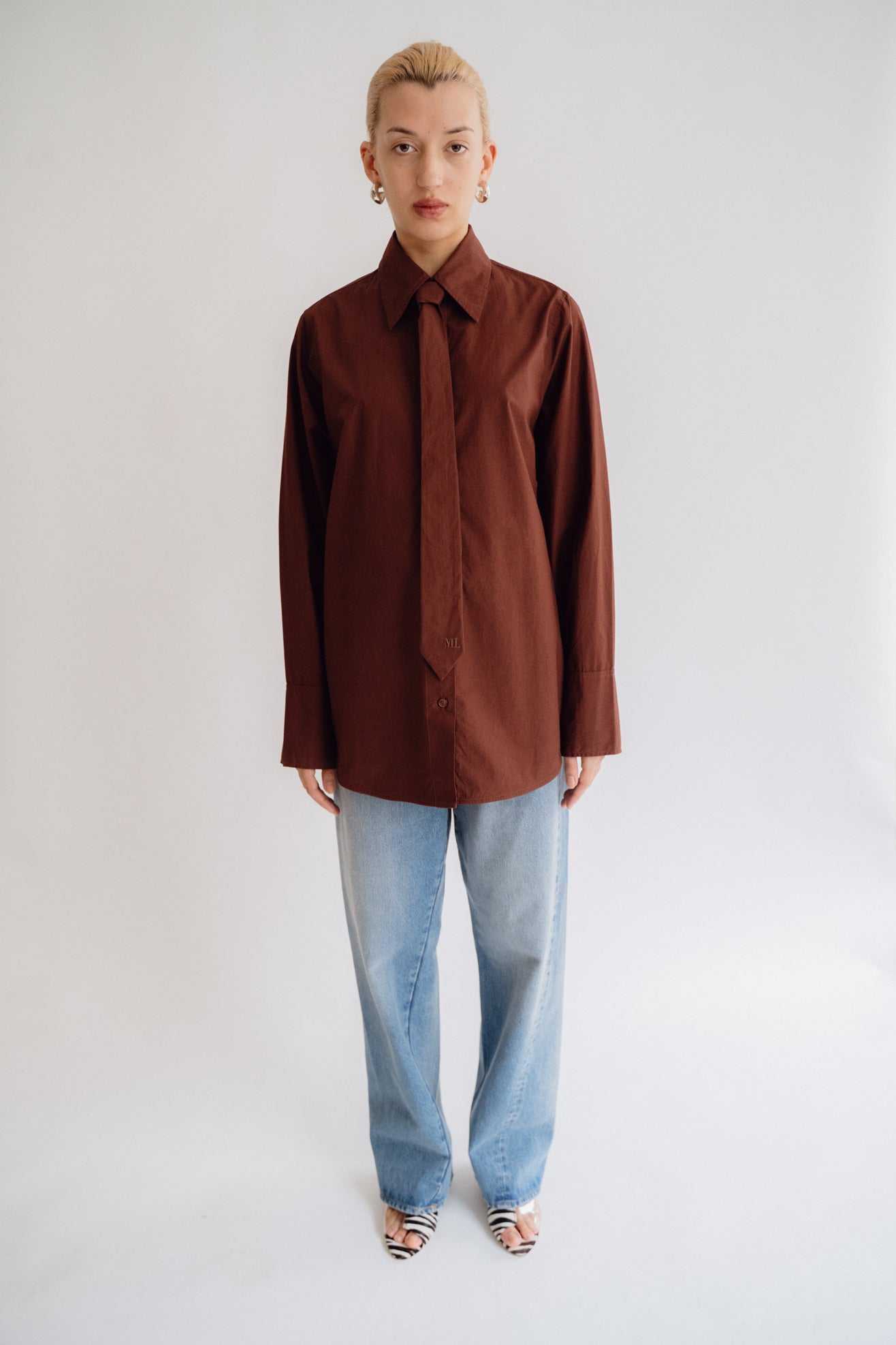 MR. LARKIN, Patty Tie Shirt, Mahogany