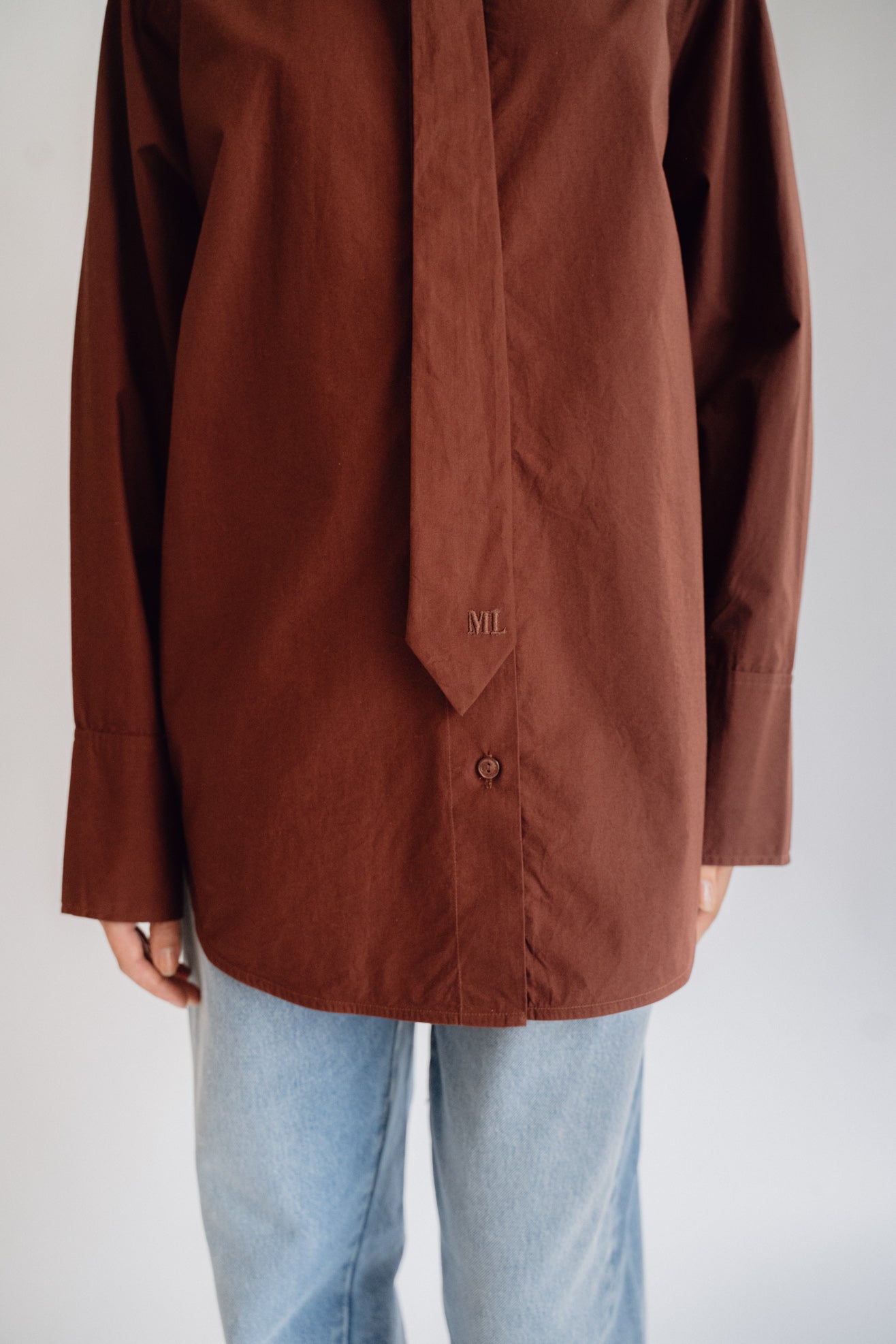 MR. LARKIN, Patty Tie Shirt, Mahogany