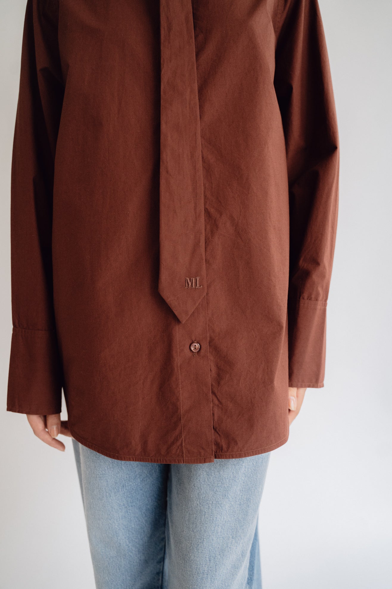 MR. LARKIN, Patty Tie Shirt, Mahogany