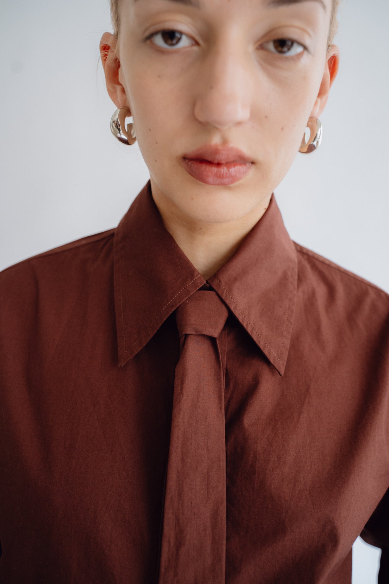 MR. LARKIN, Patty Tie Shirt, Mahogany