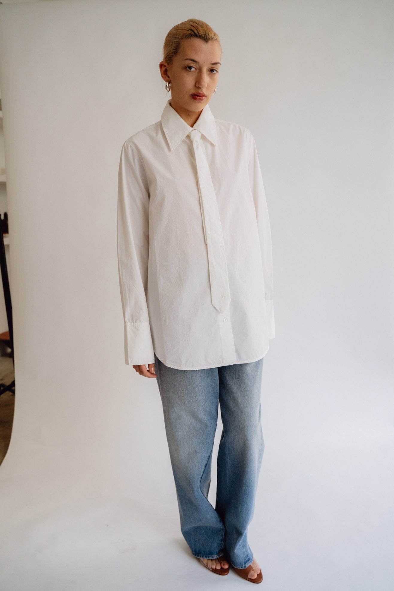 MR. LARKIN, Patty Tie Shirt, Off White