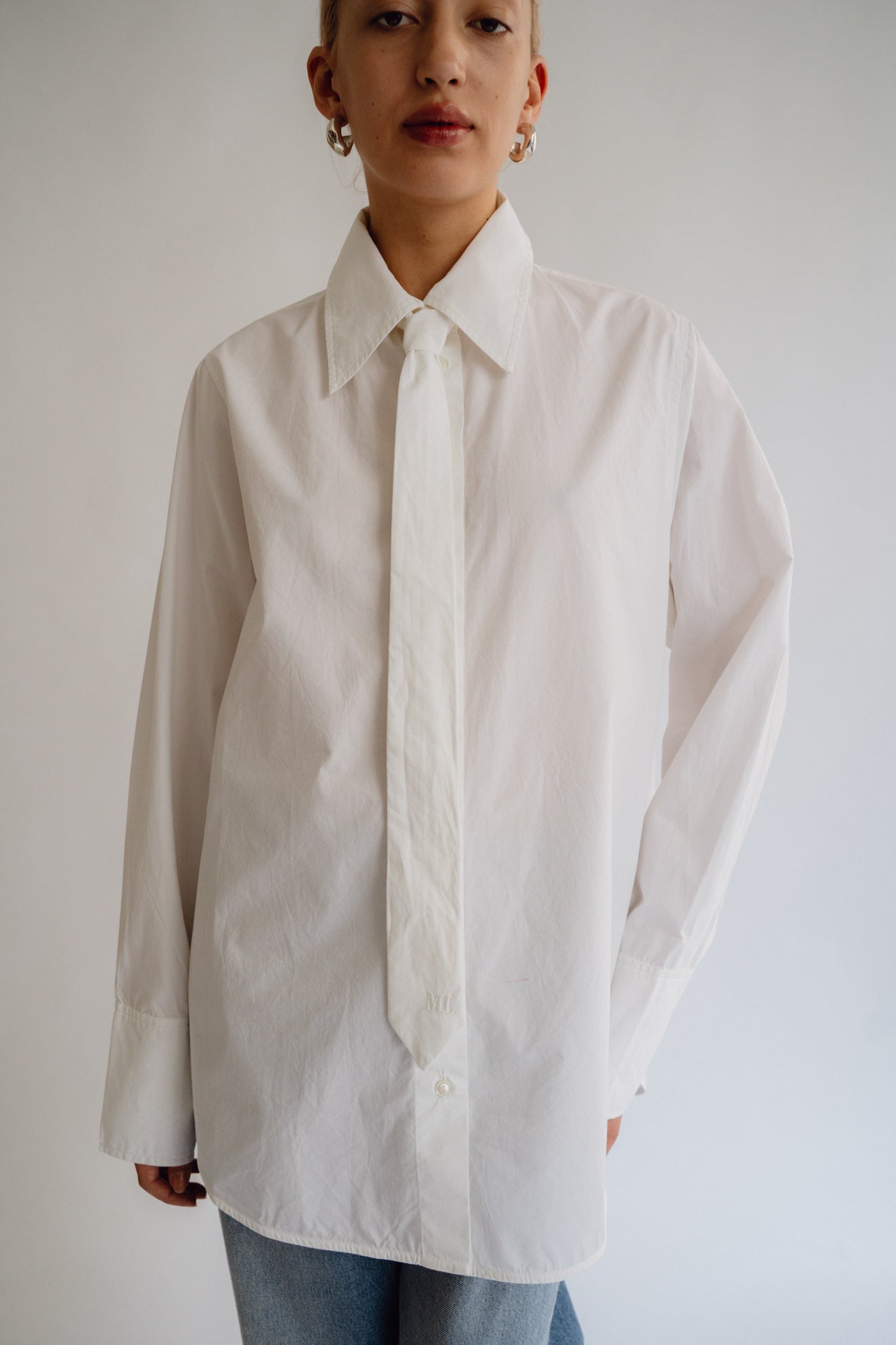 MR. LARKIN, Patty Tie Shirt, Off White