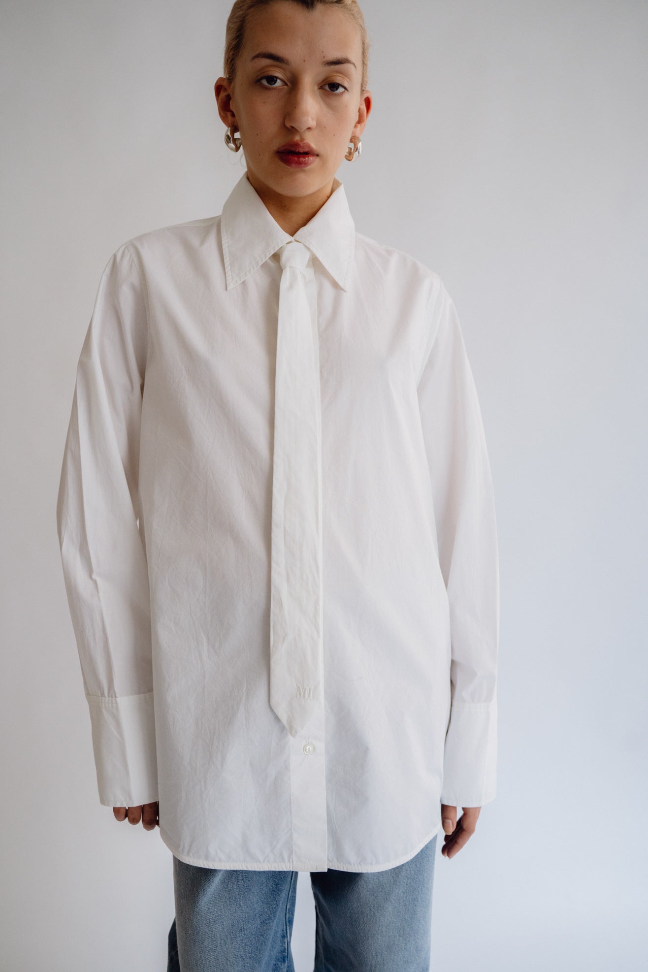 MR. LARKIN, Patty Tie Shirt, Off White