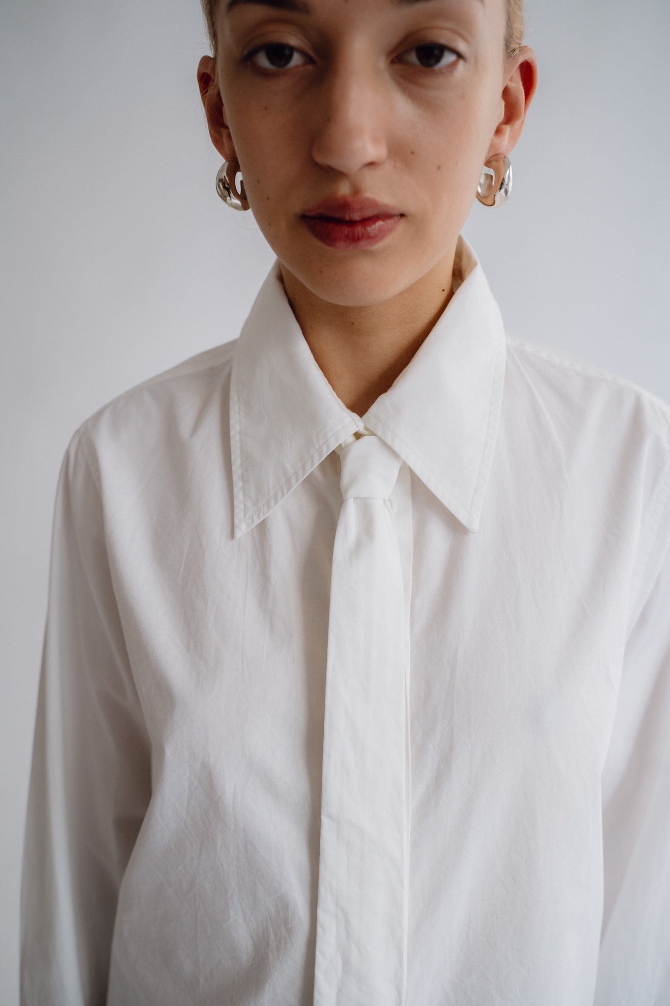 MR. LARKIN, Patty Tie Shirt, Off White