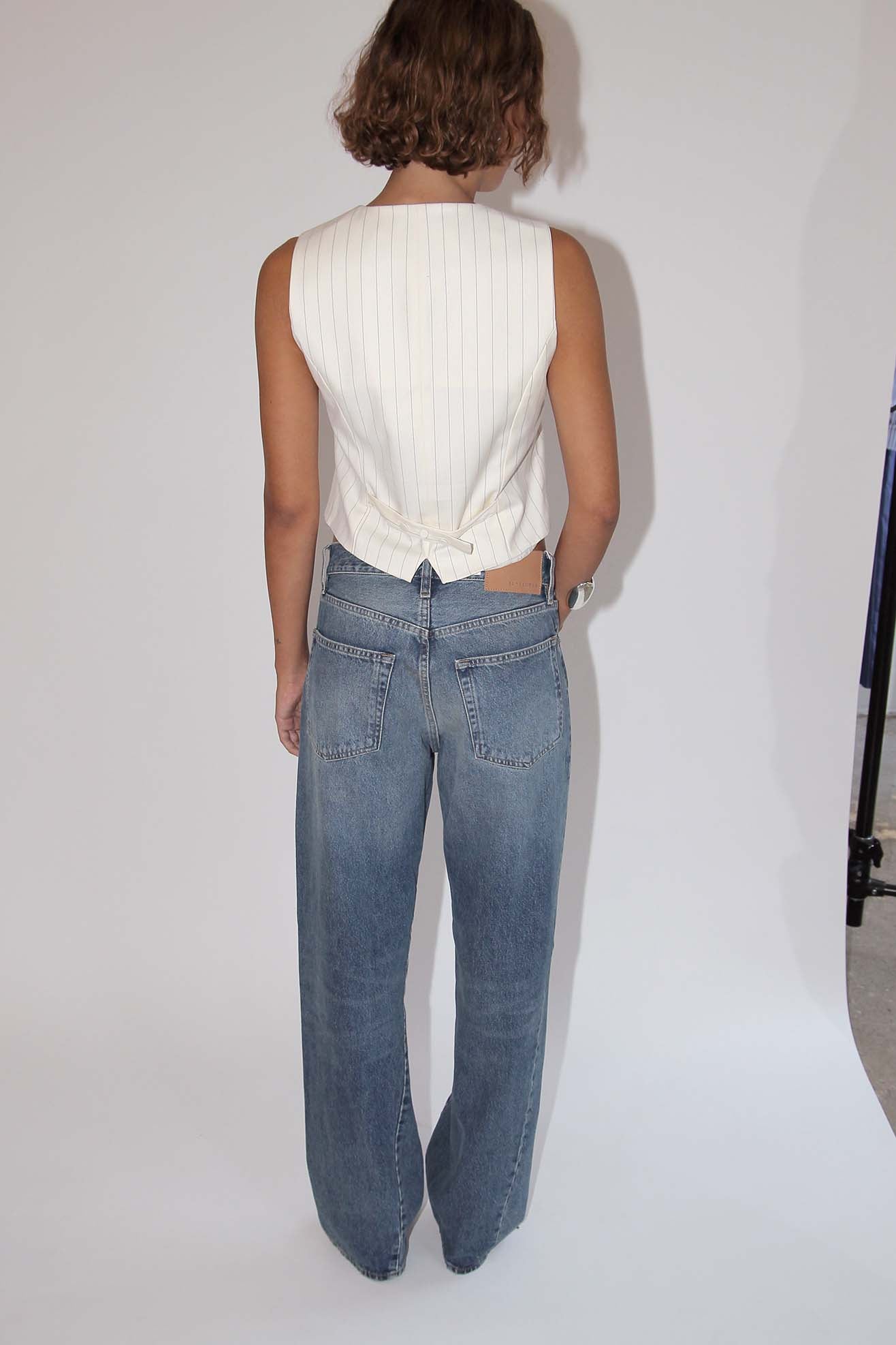 SUNFLOWER, Wide Twist Jean, Mid Tone Blue