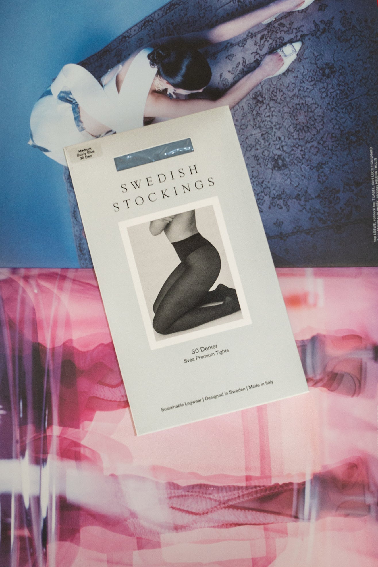 SWEDISH STOCKINGS, Rosa Lace Tights, Black