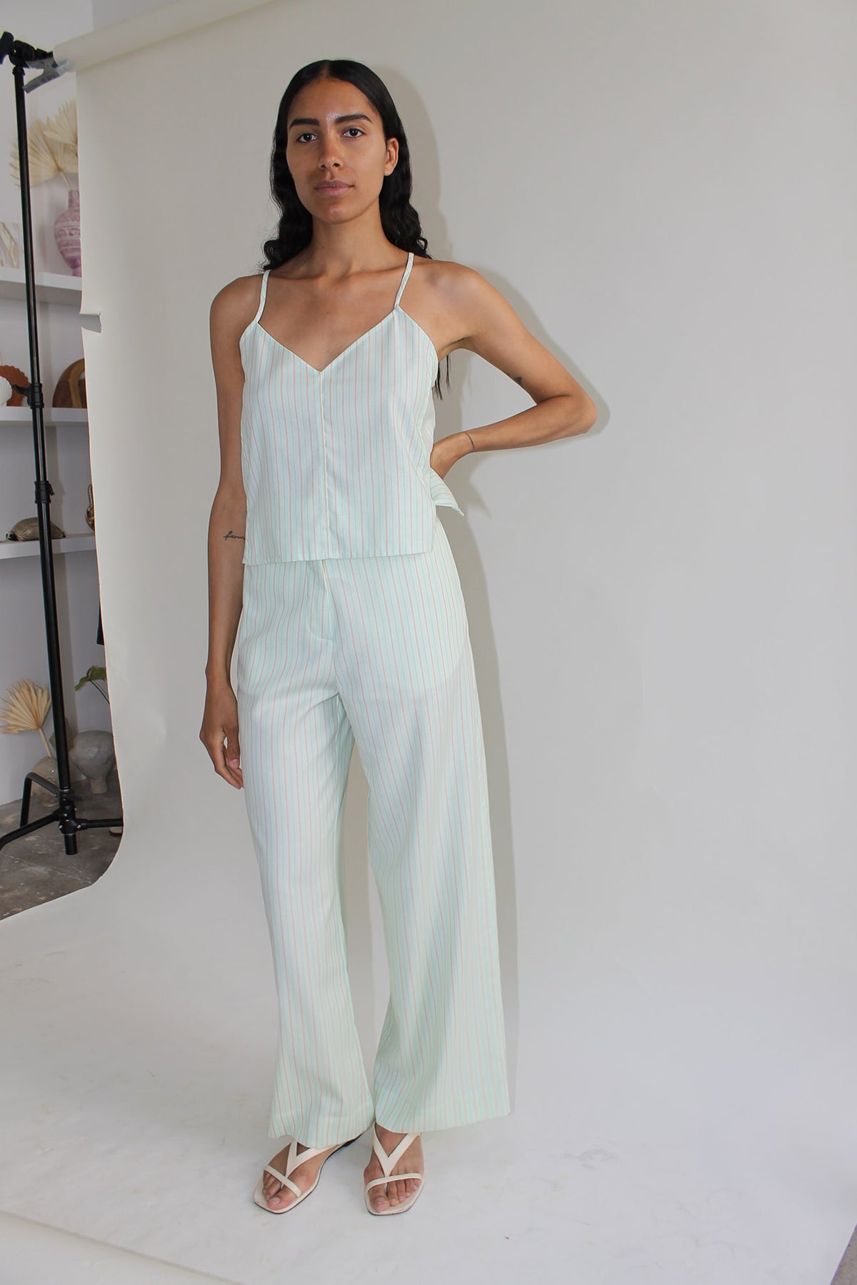 MR. LARKIN, Bea Pants, Mint Stripe