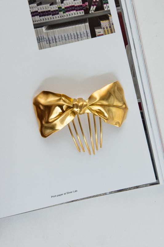 COMPLETEDWORKS, Bow Barrette Hairclip, Gold Plated