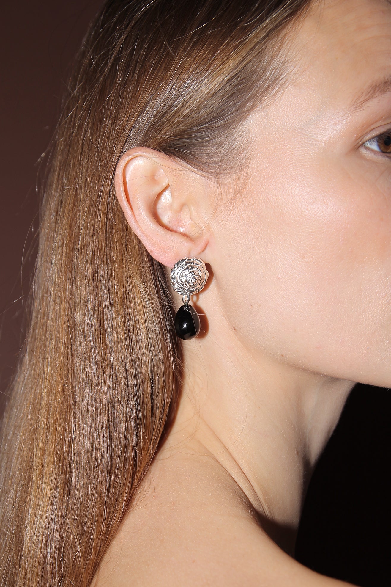 CORALI, Breton Onyx Earrings