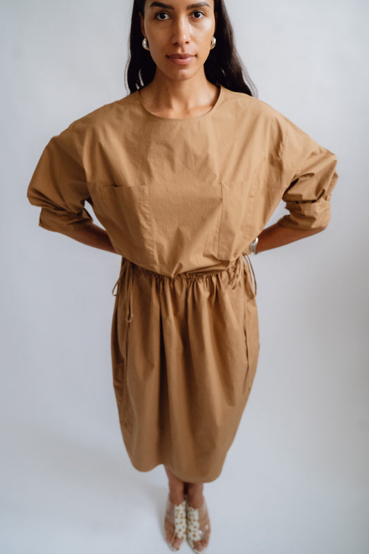 MODERN WEAVING, Tie Side Pocket Dress