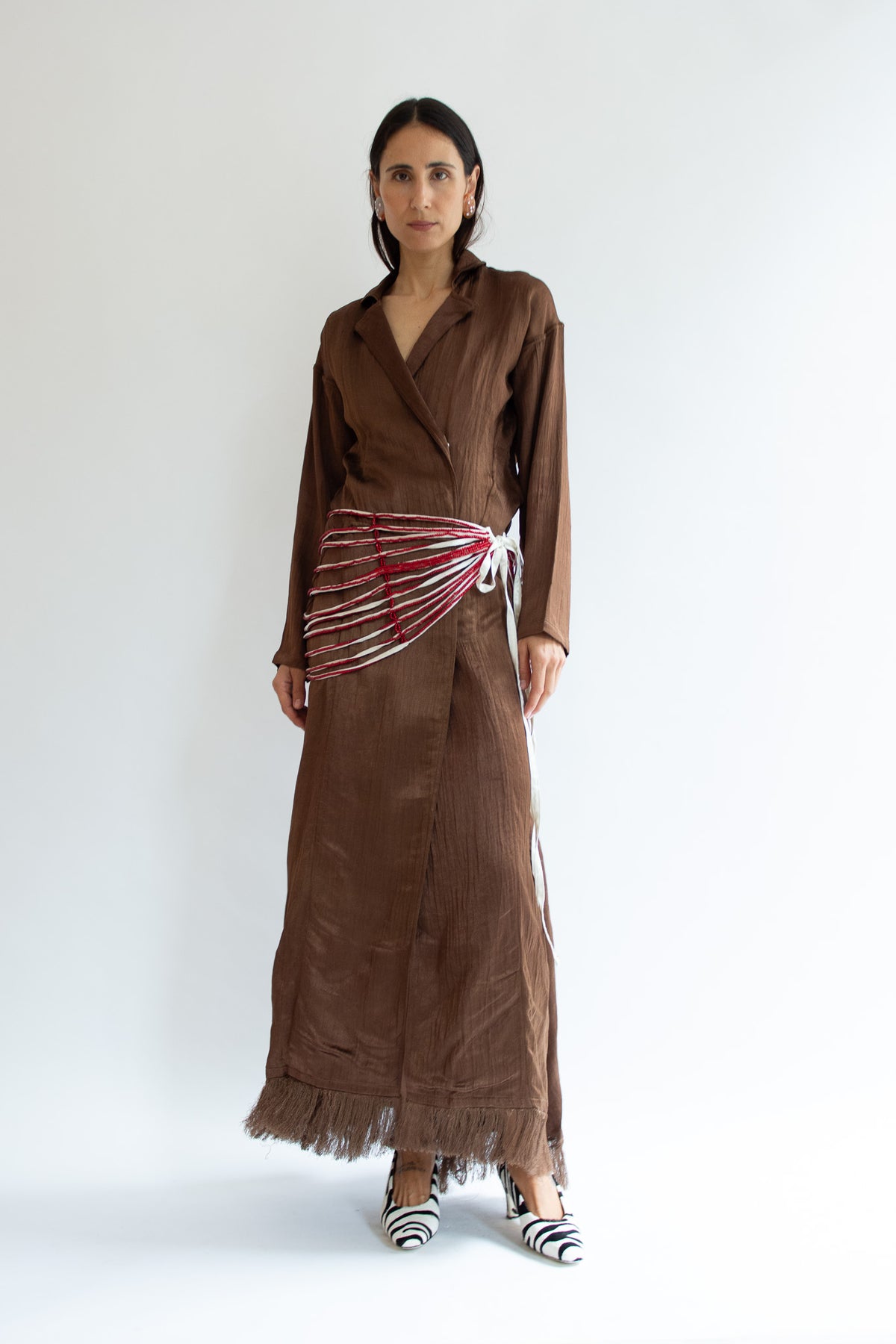 TIGRA TIGRA, Silk Mashroo Appointment Dress, Chocolate