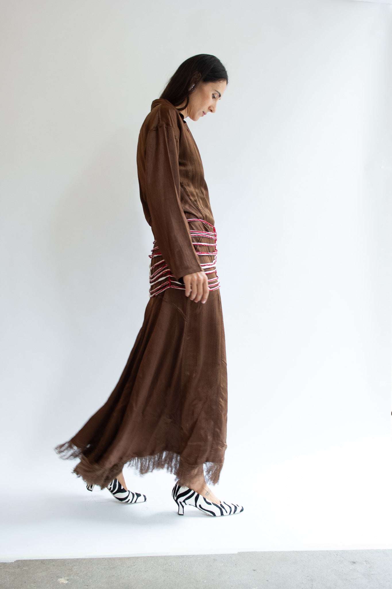 TIGRA TIGRA, Silk Mashroo Appointment Dress, Chocolate