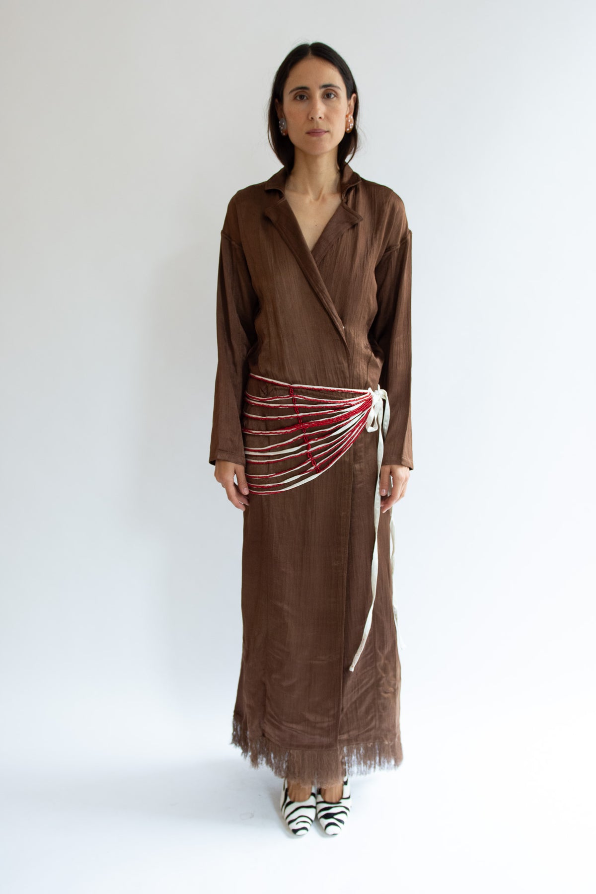 TIGRA TIGRA, Silk Mashroo Appointment Dress, Chocolate