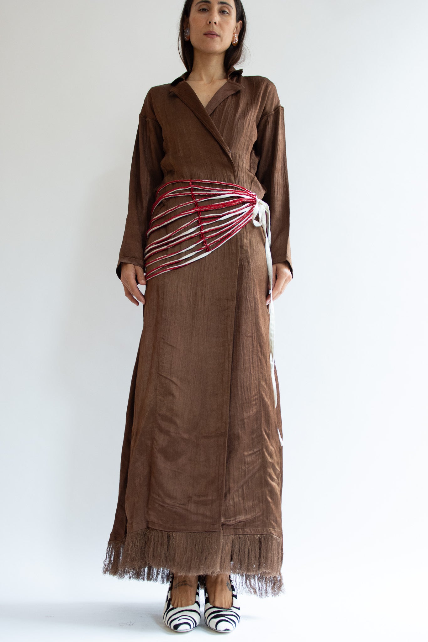 TIGRA TIGRA, Silk Mashroo Appointment Dress, Chocolate