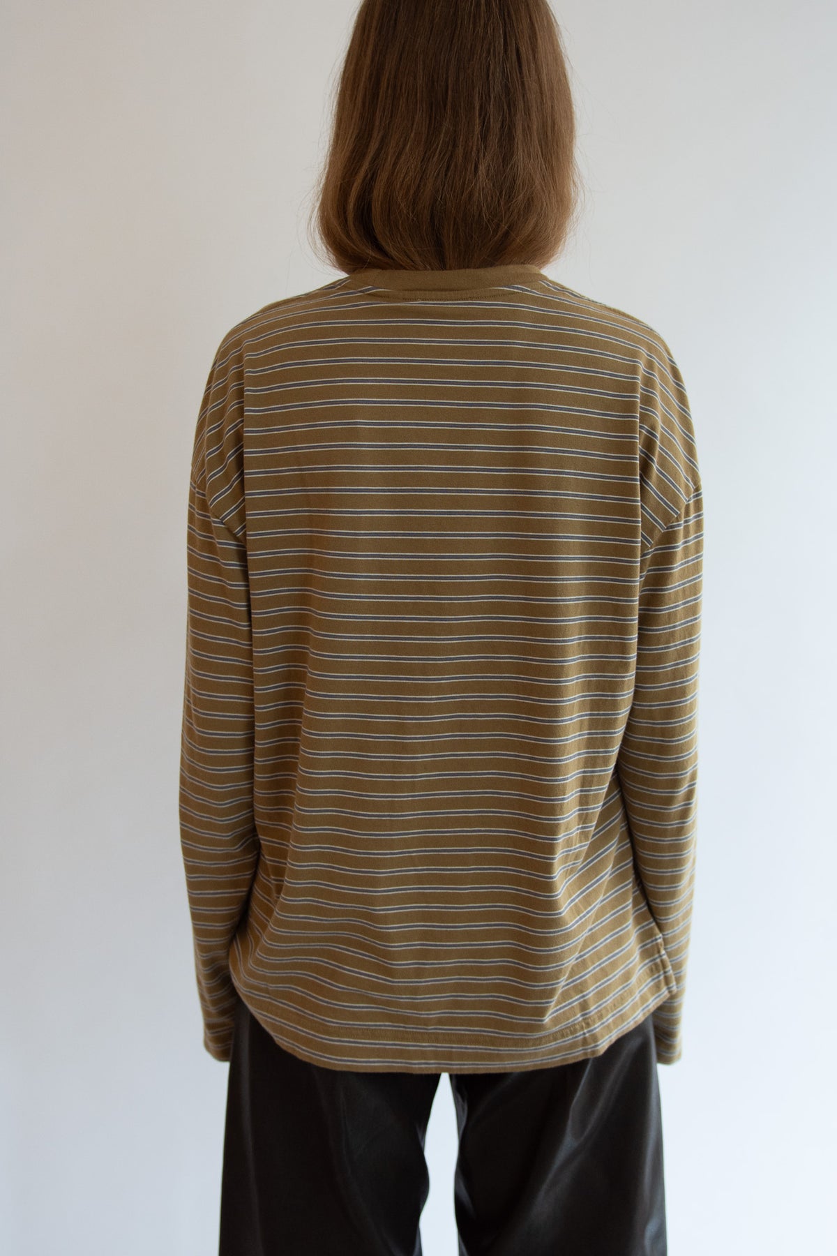 SUNFLOWER, Stripe LS Pocket Tee, Brown