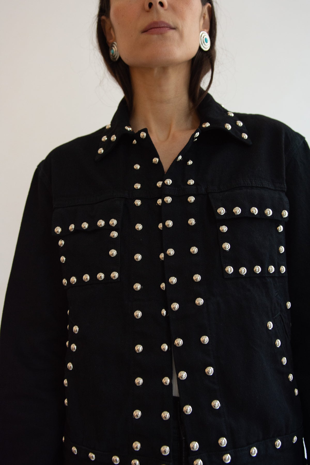 JESSE KAMM, Studded Ranch Jacket, Black Overdye w/ Studs