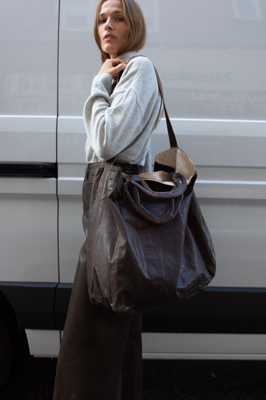JESSE KAMM, Big Bag, Rich Brown Lacquer