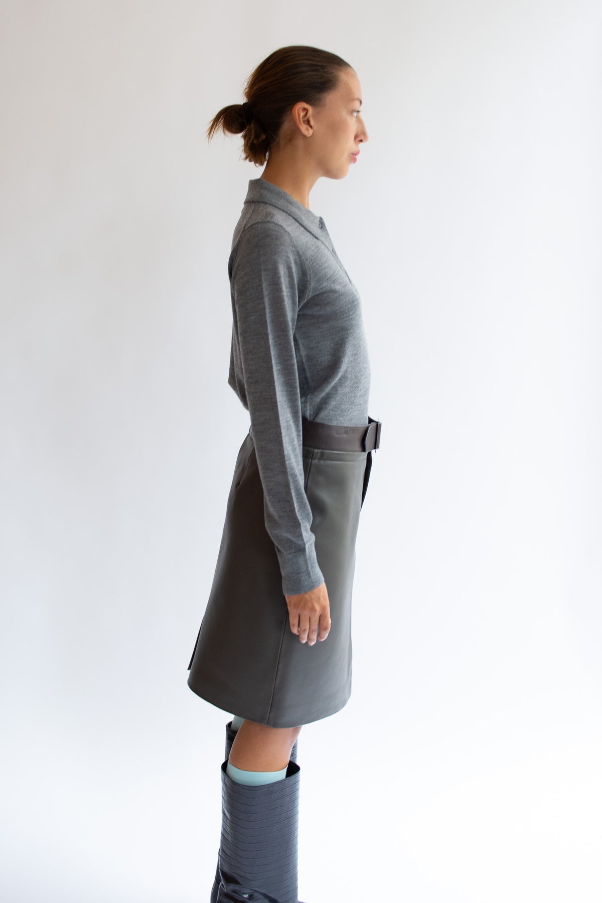 THE GARMENT, Bergen V Polo, Grey Melange